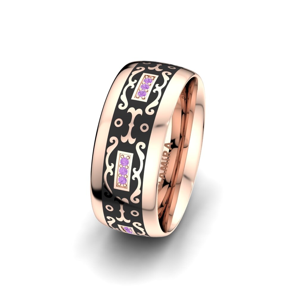 Amethyst Women's Wedding Ring Tropical Story 8 mm