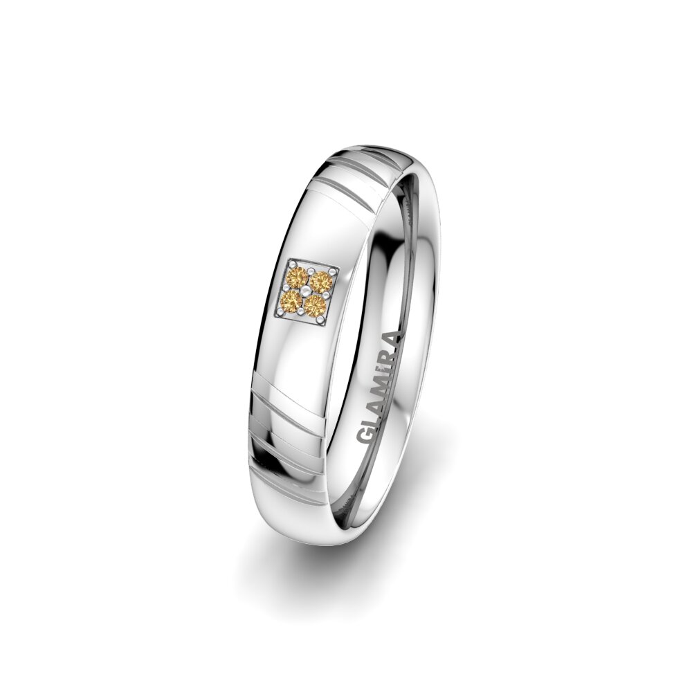 950 Palladium Brown Diamond Women's Wedding Ring Sensual Grace 4 mm