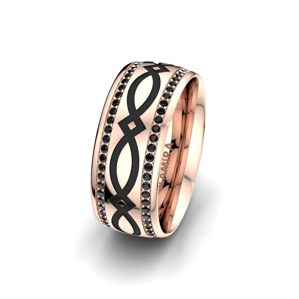 Saphir noir Alliance pour femme Romantic Waiting 8 mm