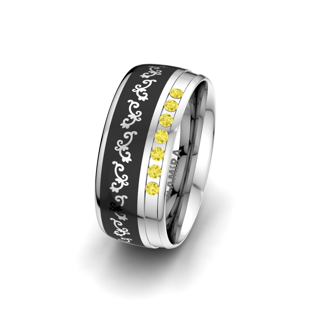 Saphir Jaune Alliance pour femme Noble Life 8 mm