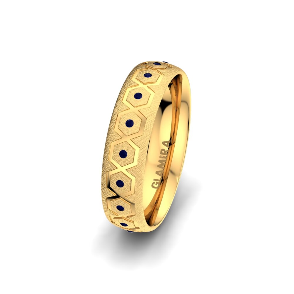 Zafiro Anillo Boda Mujer Sharp Pattern 5 mm