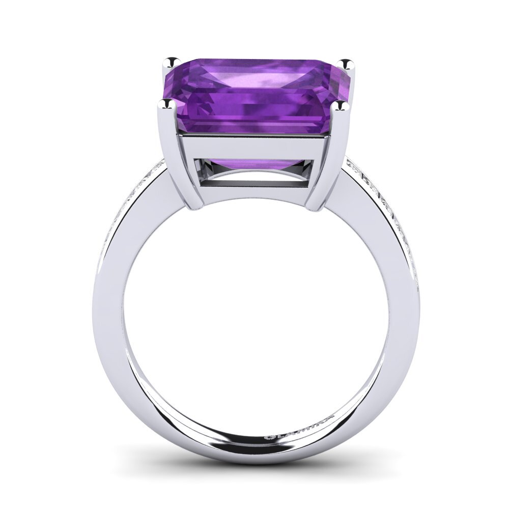 9k Oro Blanco Anillo Gwenora
