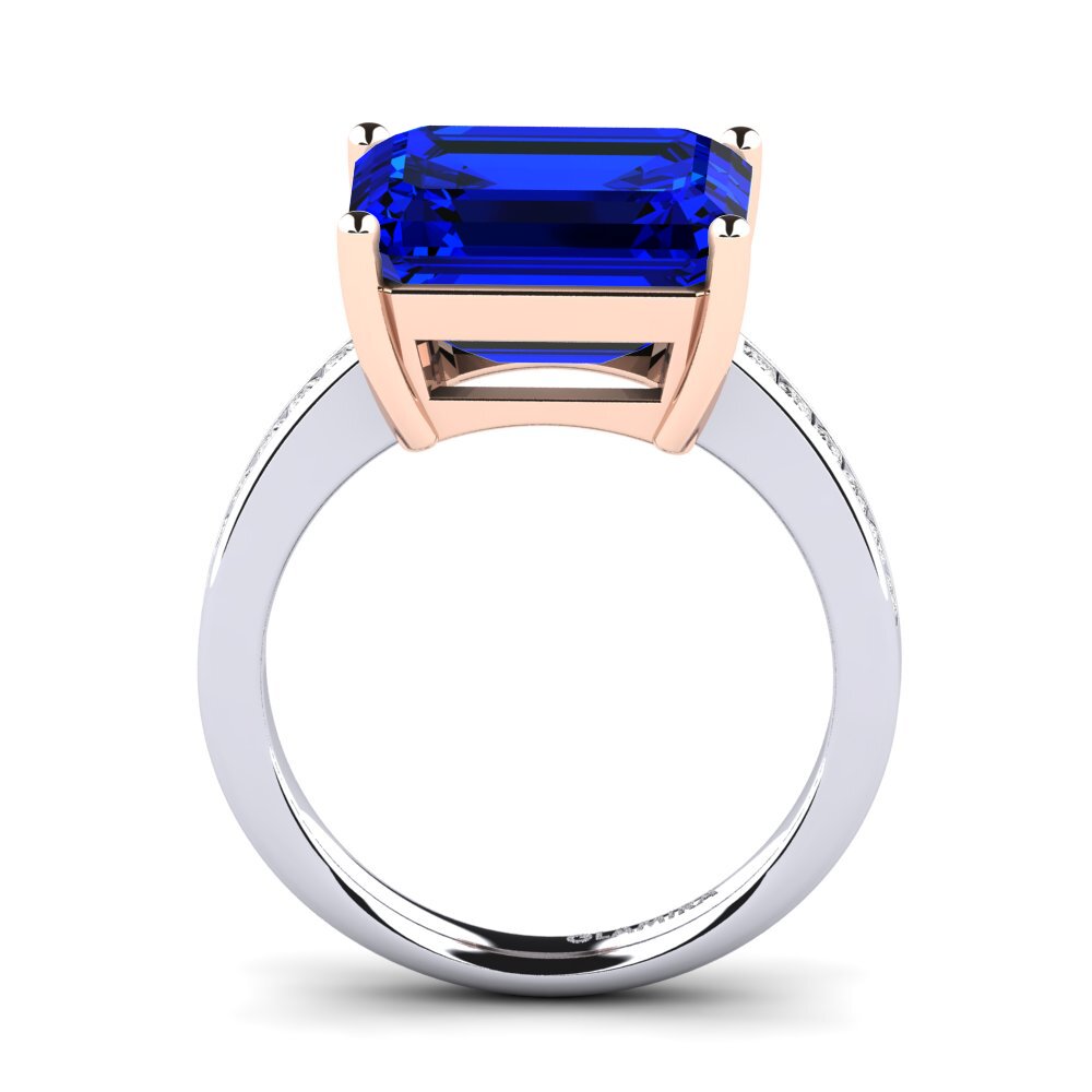 18k Oro Blanco / Rosa Anillo Gwenora