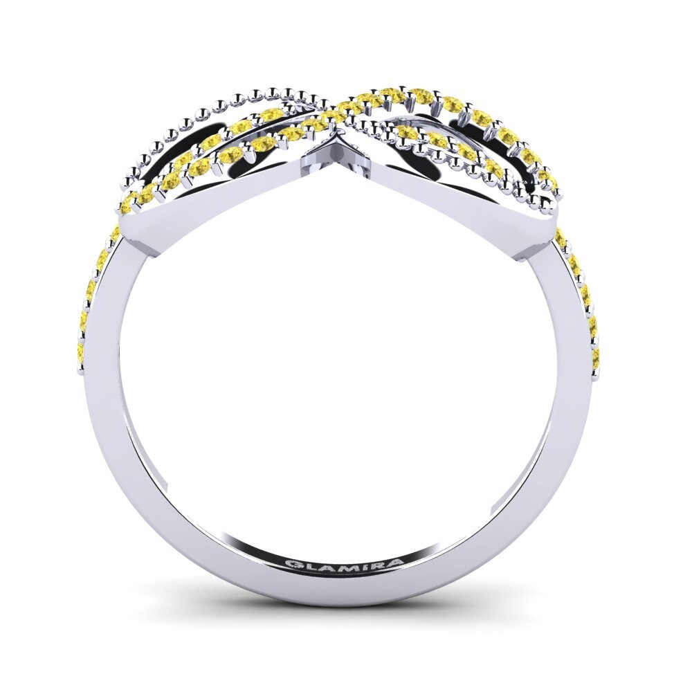 Round Yellow Sapphire Ring Gyddodad