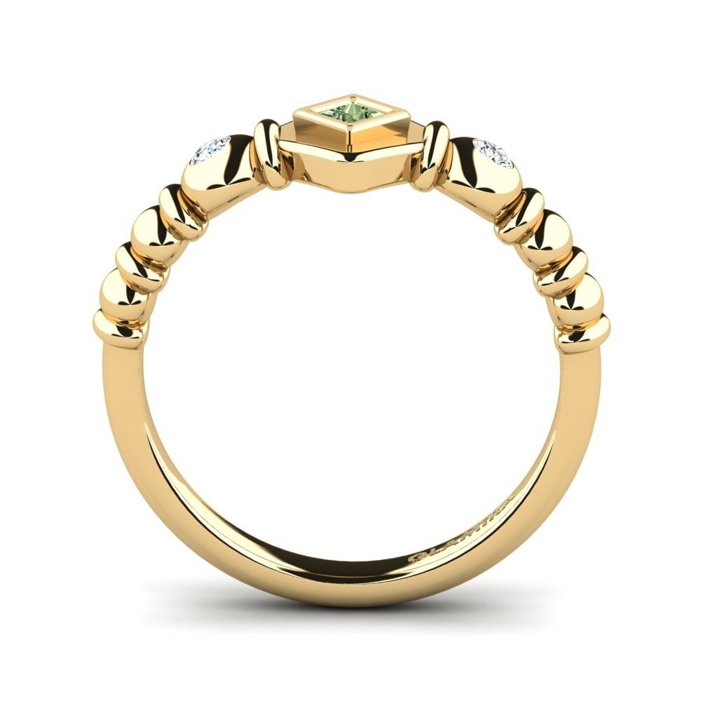 Princesa Diamante Verde Anillo meñique Gynds
