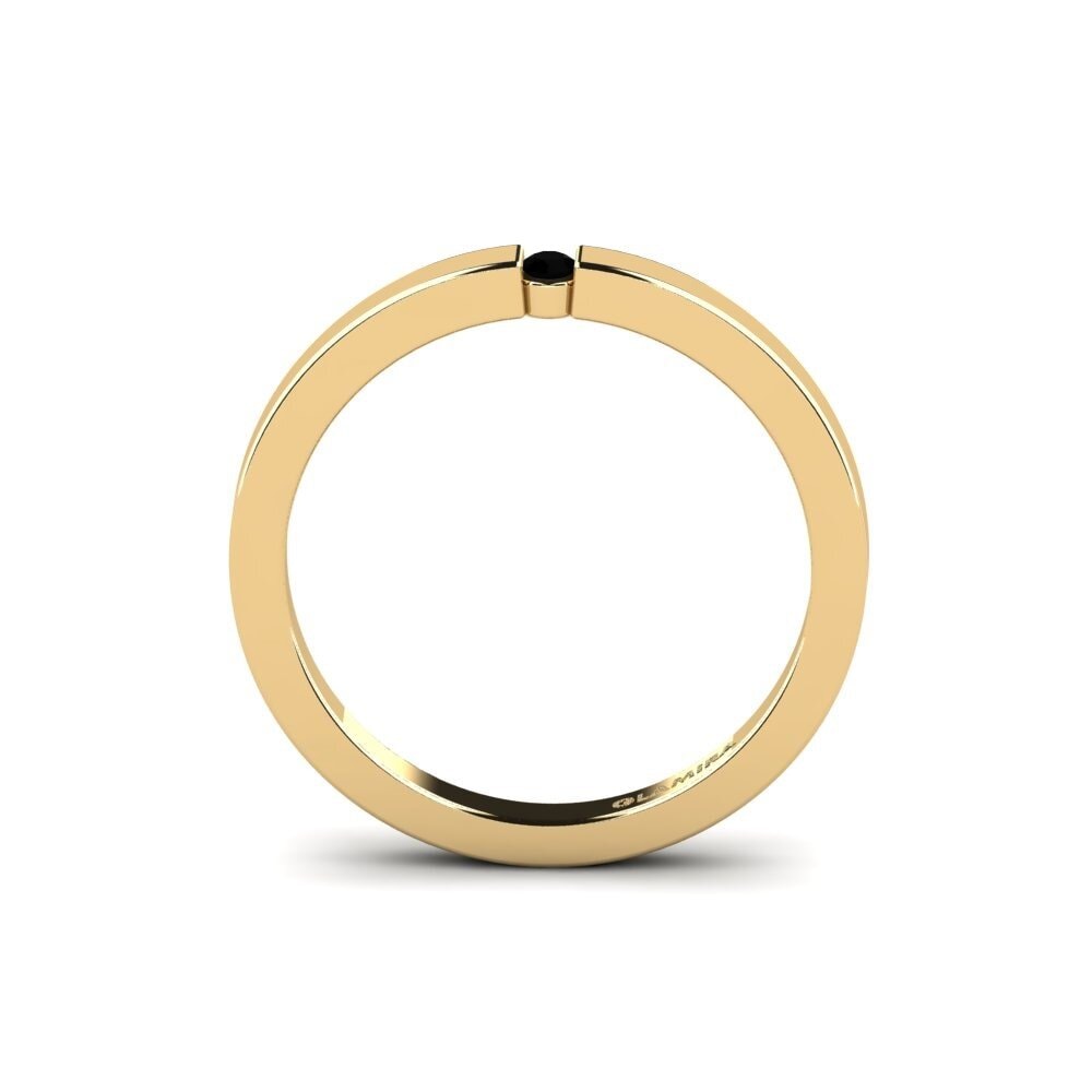 14ct Yellow Gold Black Onyx Women's Ring April