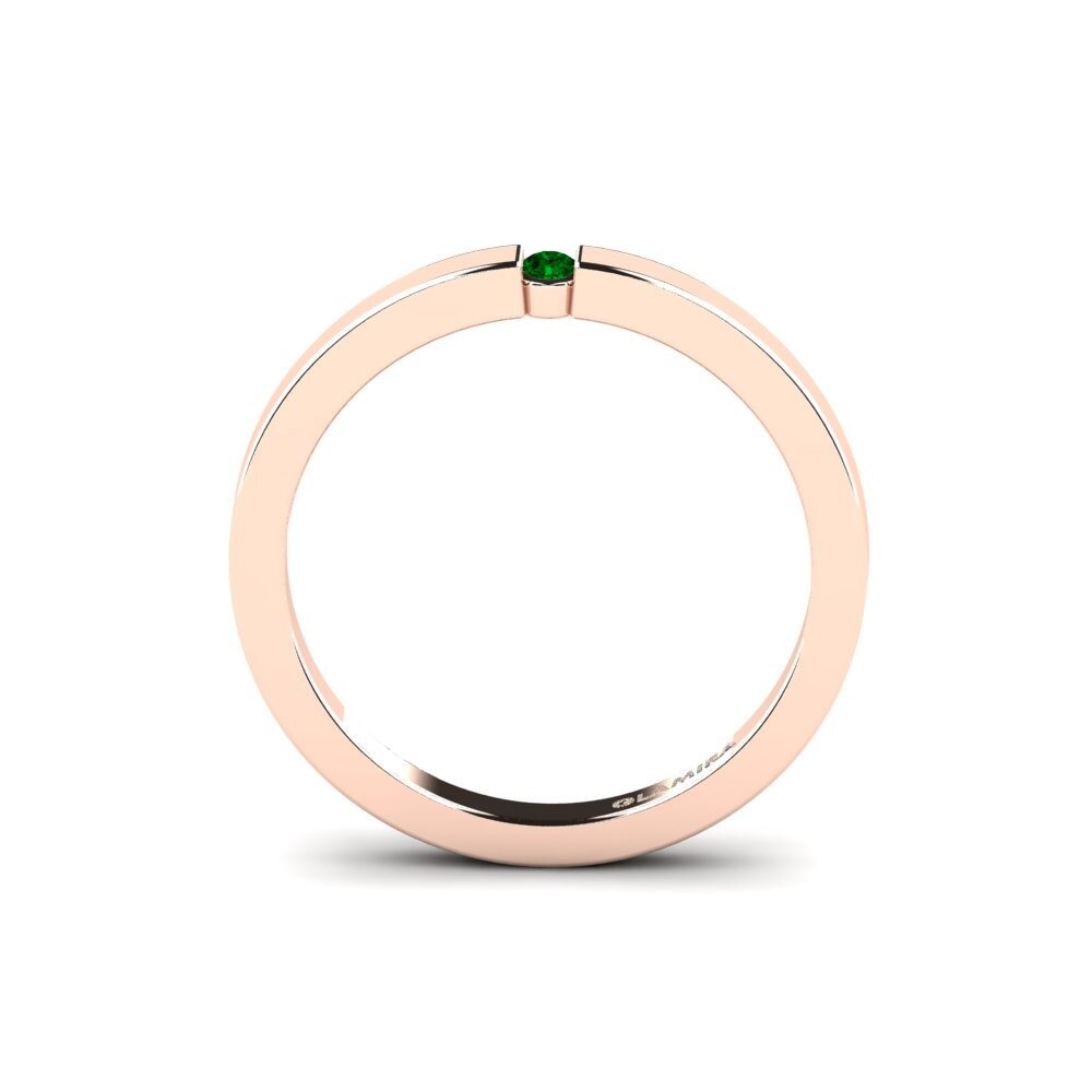 14ct Rose Gold Green Zirconia Women's Ring April