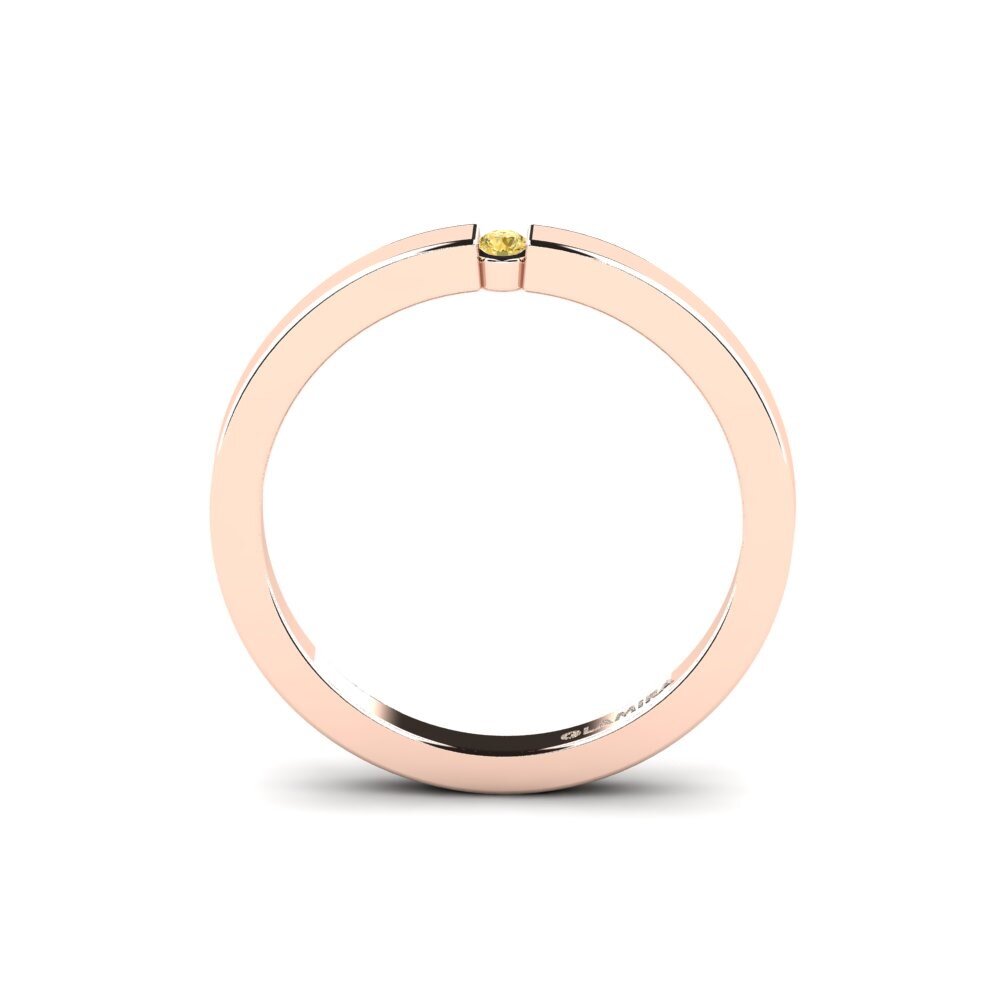 14ct Rose Gold Yellow Diamond Women's Ring April