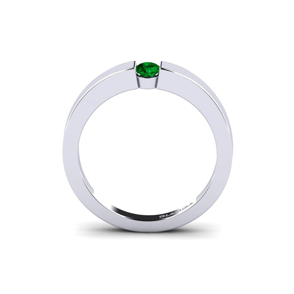 Green Zirconia Engagement Ring April 0.16crt