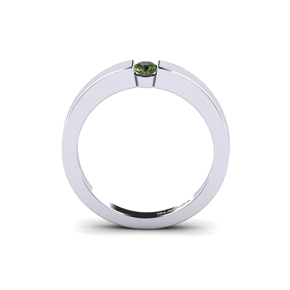 Green Sapphire Engagement Ring April 0.16 crt