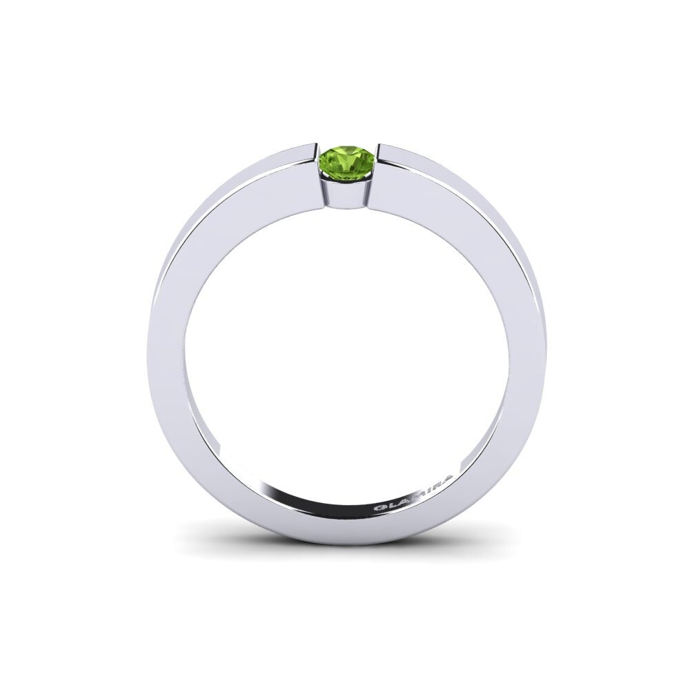 Peridot Engagement Ring April 0.16 crt