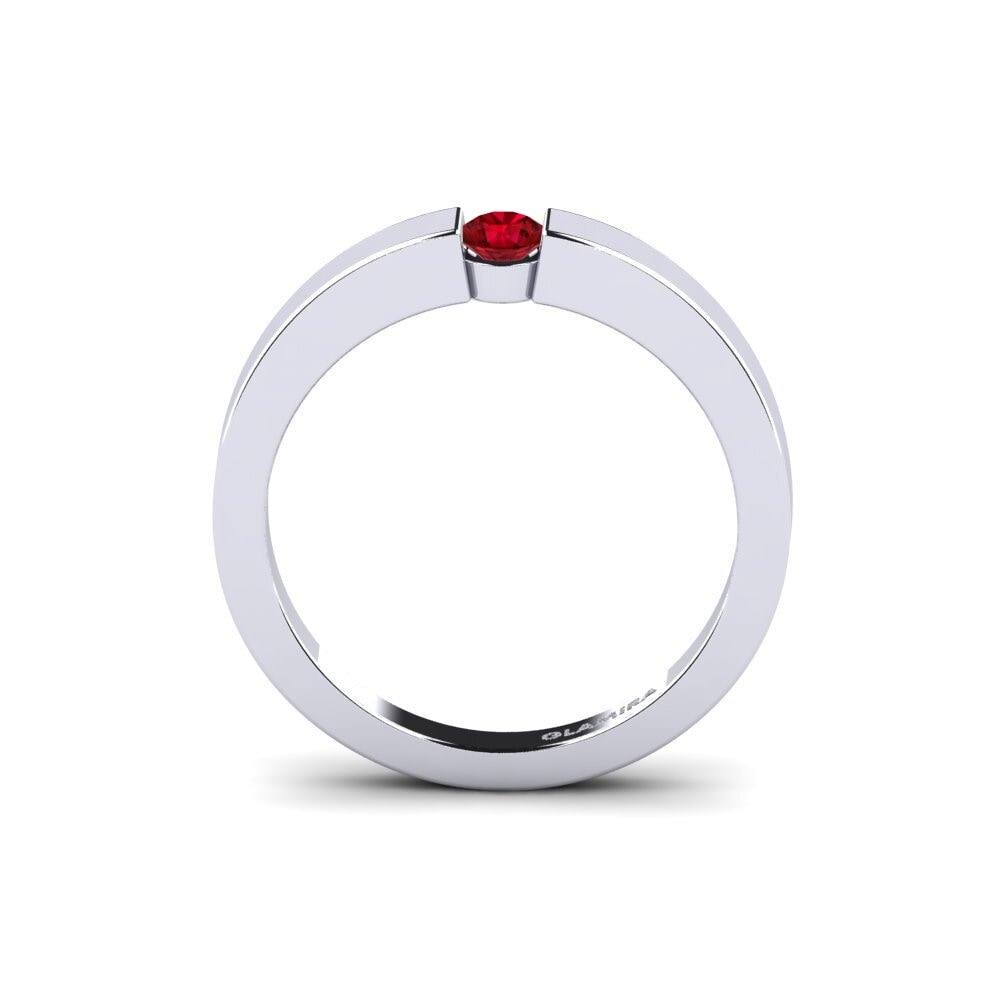 Red Zirconia Engagement Ring April 0.16 crt