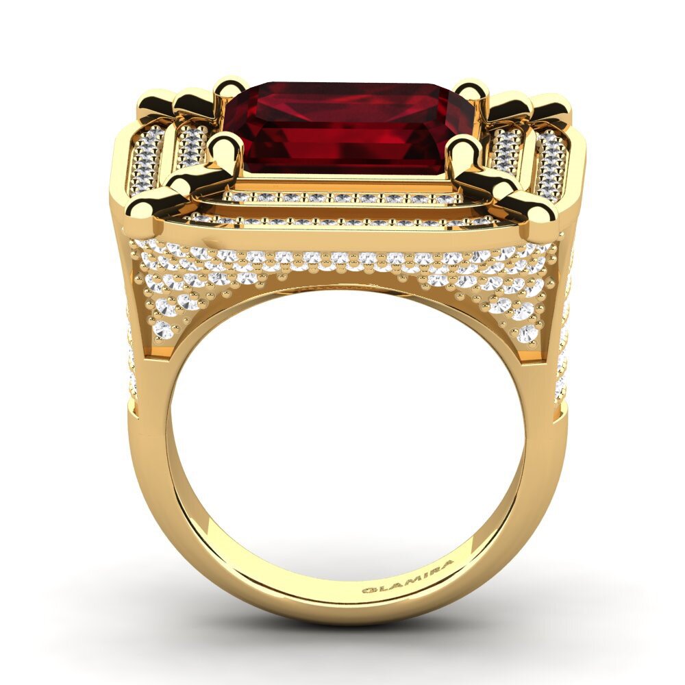 14k Oro Amarillo Anillo de Hombre Haldis