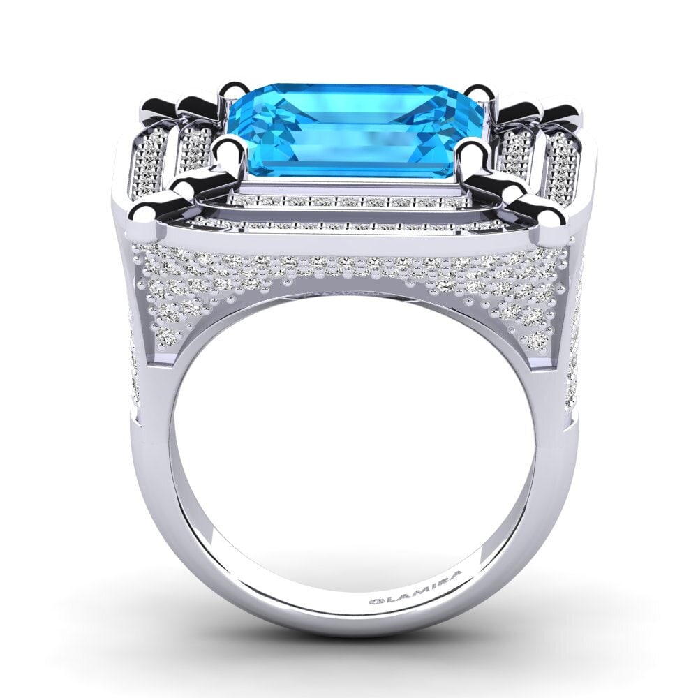 Topacio azul Anillo de Hombre Haldis