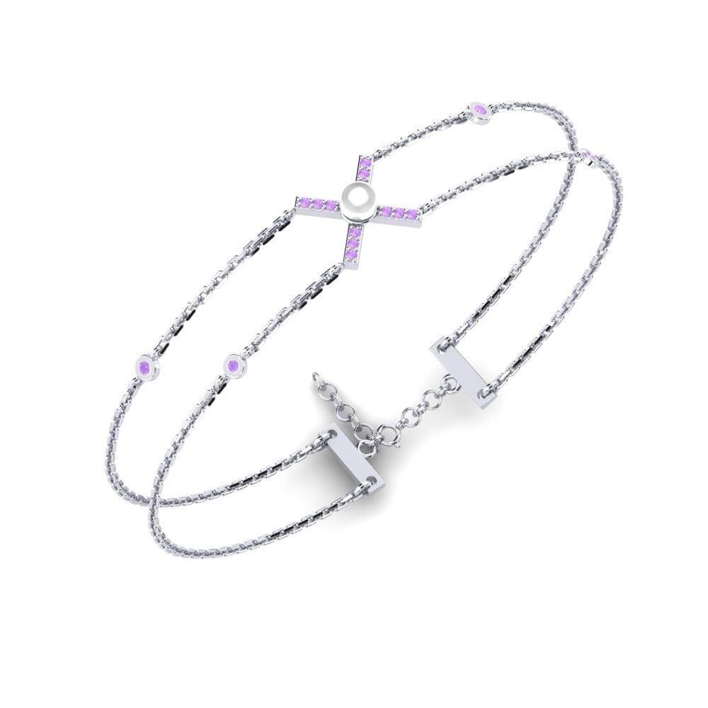 950 Platinum Amethyst Women's Bracelet Halusy