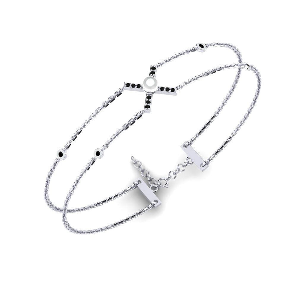 950 Platinum Black Diamond Women's Bracelet Halusy