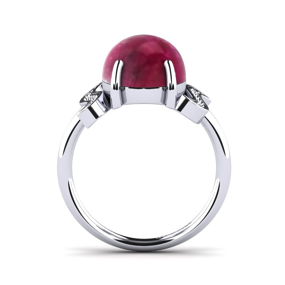 950 Platinum Cabochon Ruby Ring Hamania
