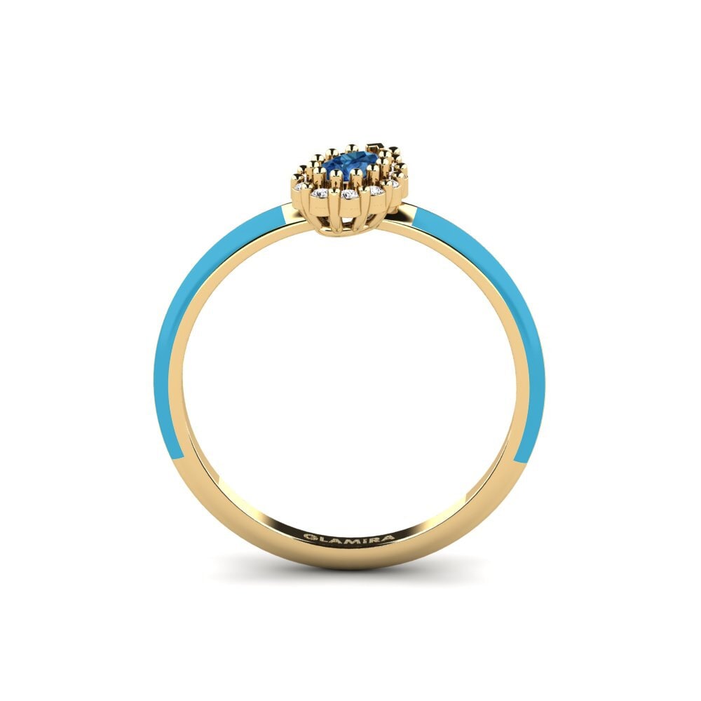 Circonita Azul Oscuro Anillo Hamden