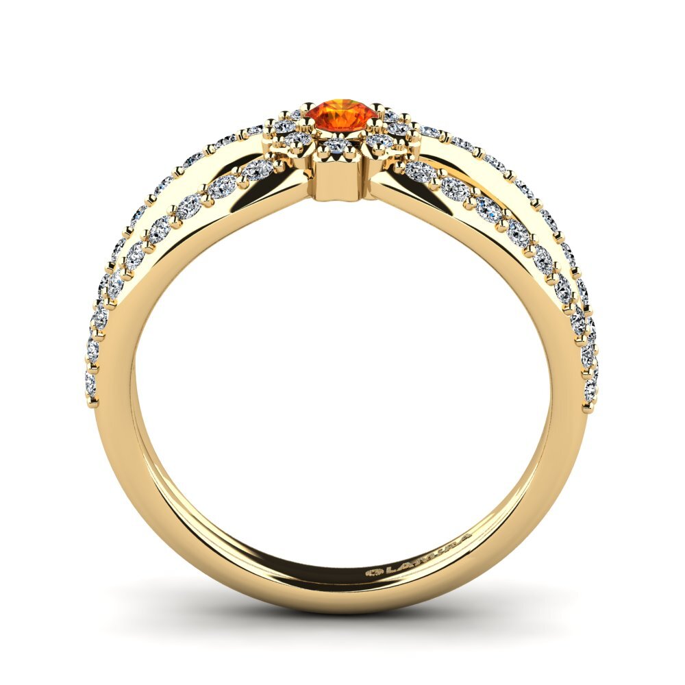 Orangefarbener Saphir Ring Hangem