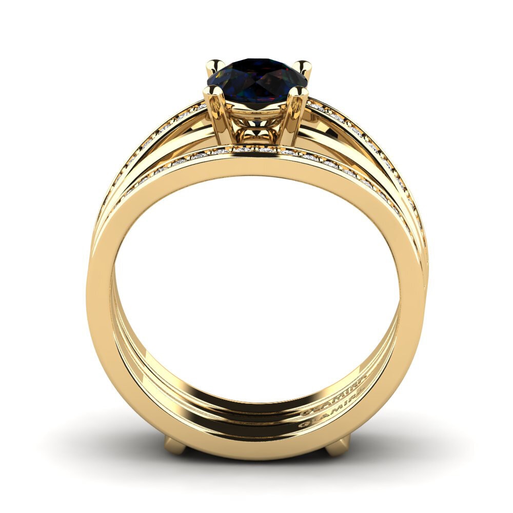 Black Opal Ring Hanlu SET