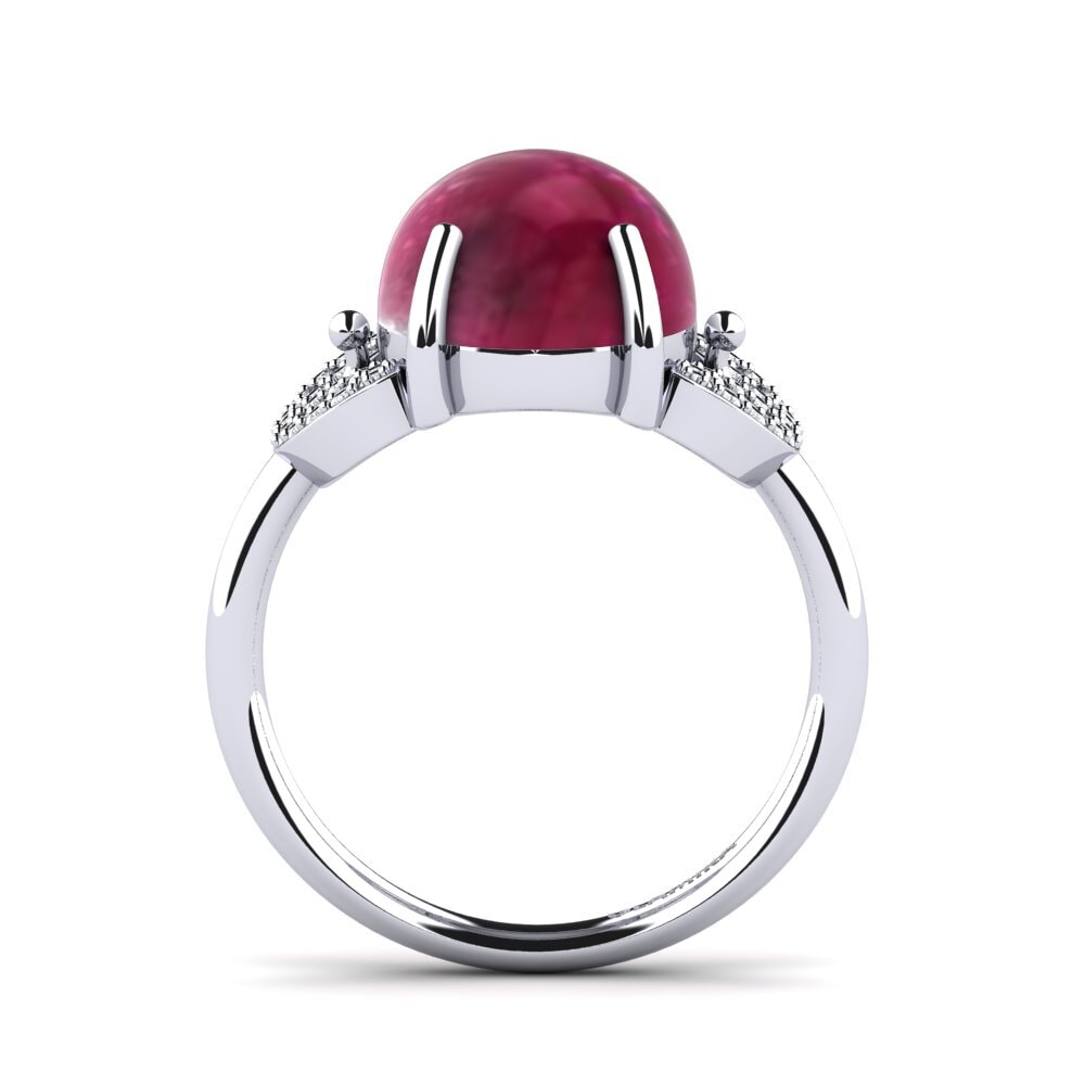 950 Platinum Cabochon Ruby Ring Hansina