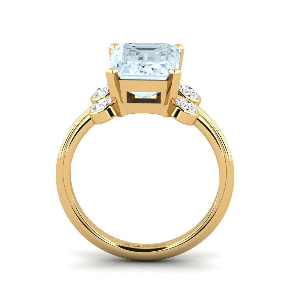 14k Oro Amarillo Anillo de compromiso Hauer
