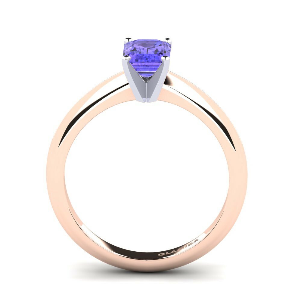 18k Rose & White Gold Tanzanite Engagement Ring Hayley