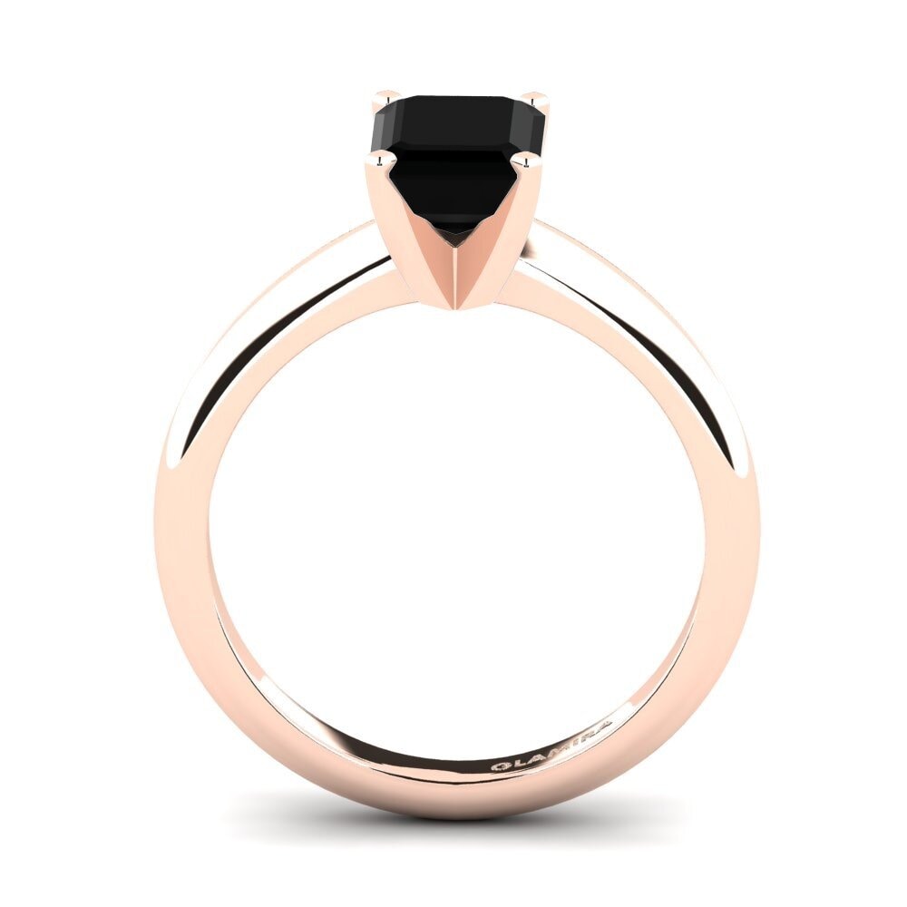 14ct Rose Gold Black Onyx Engagement Ring Hayley 2.15crt
