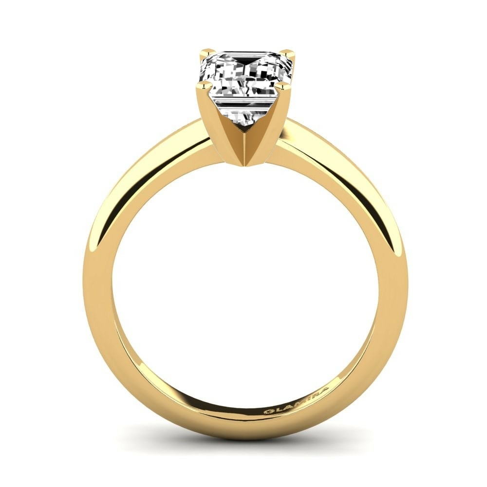 14k 黃色K金 莫桑石 訂婚戒指 Hayley 2.15crt