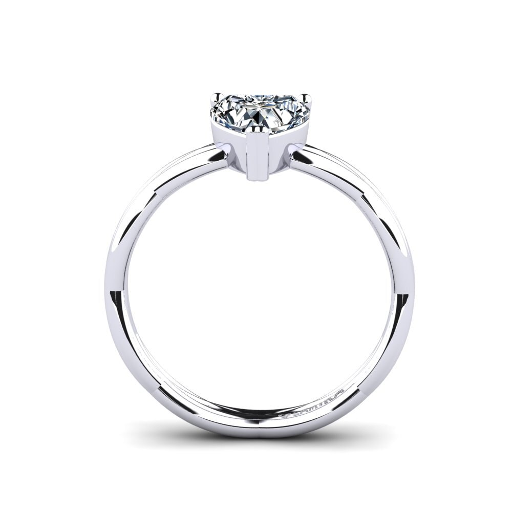 Zirconia Engagement Ring Heartes