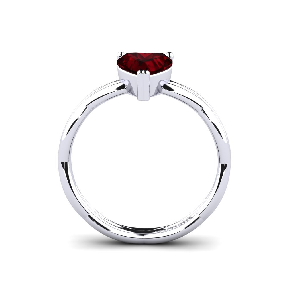 Garnet Engagement Ring Heartes