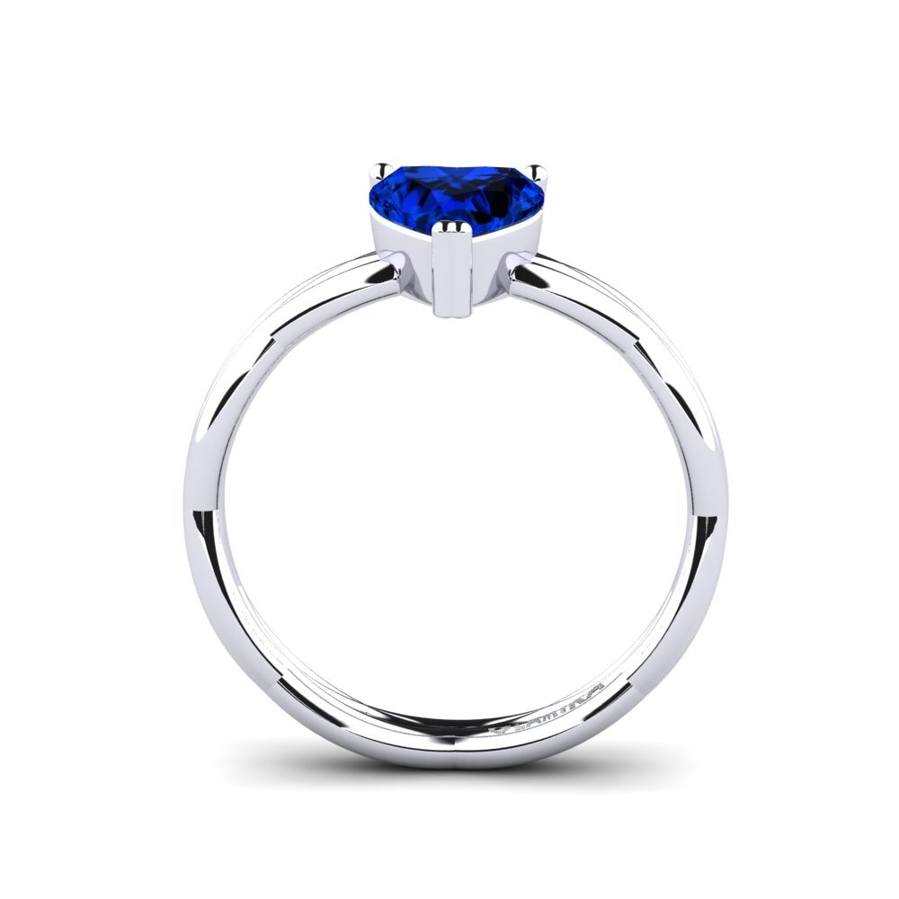 Sapphire (Lab Created) Engagement Ring Heartes