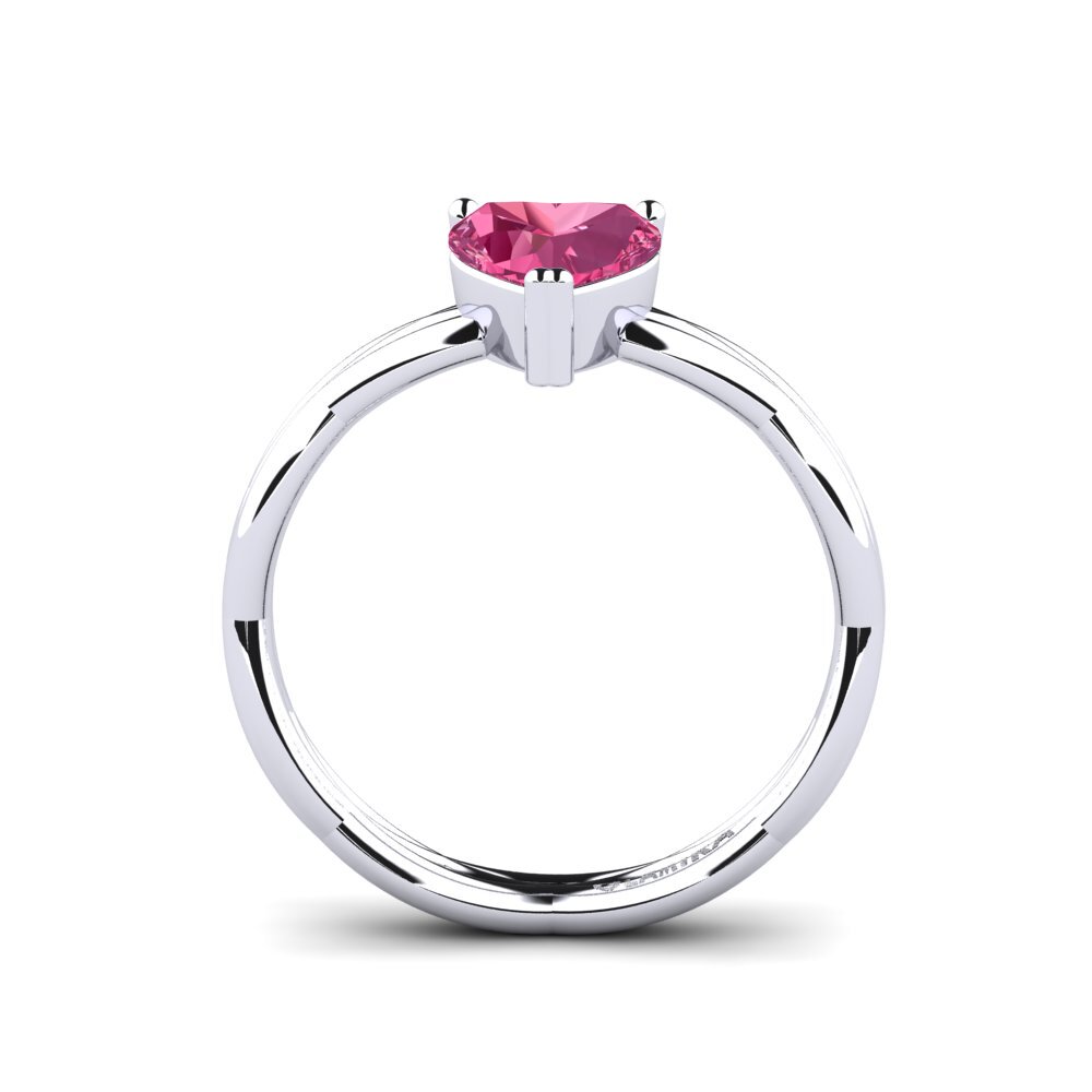 Pink Tourmaline Engagement Ring Heartes