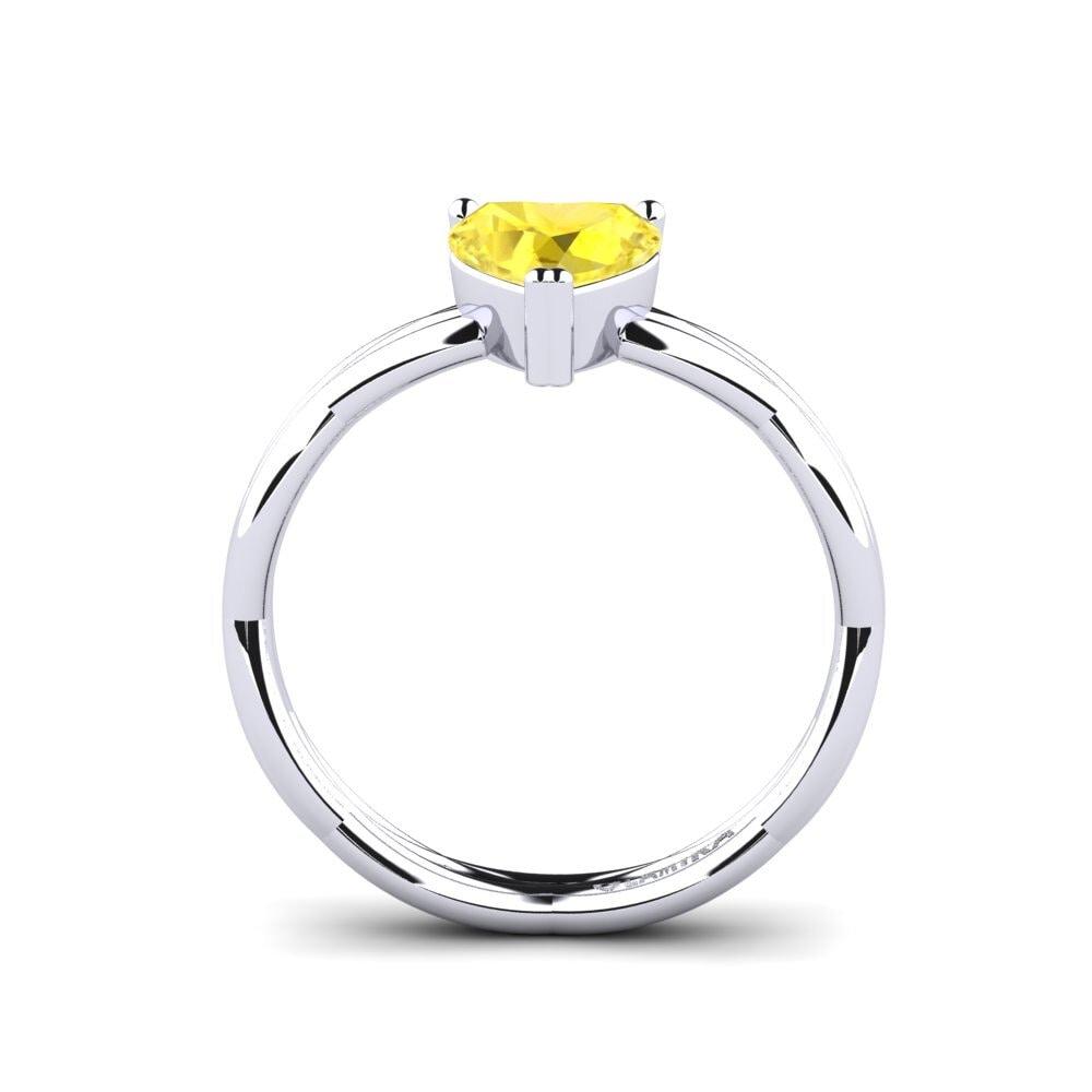 Yellow Sapphire Engagement Ring Heartes