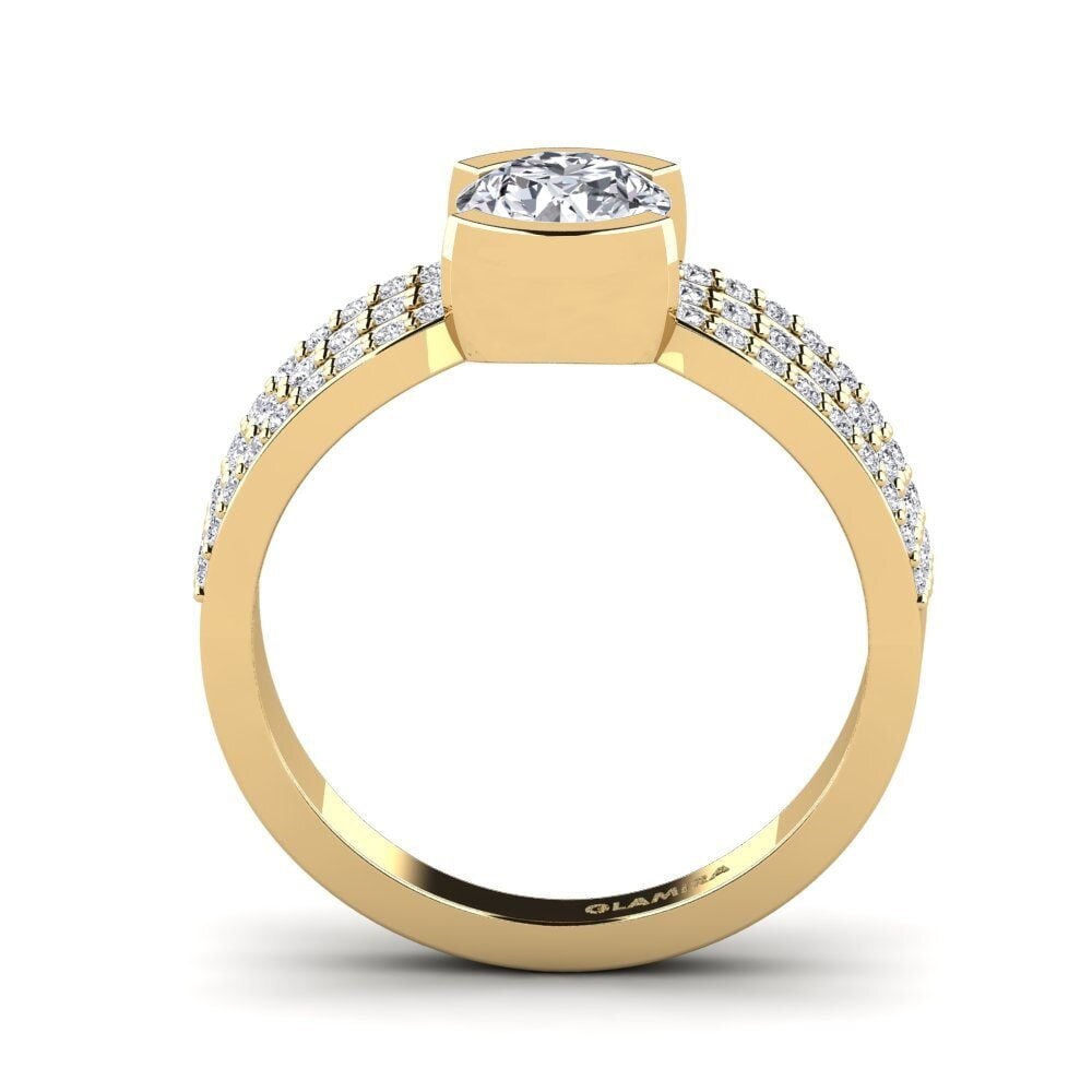 14ct Yellow Gold Diamond Women's Ring Hehwe