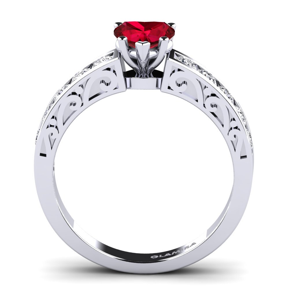 Red Zirconia Engagement Ring Helena