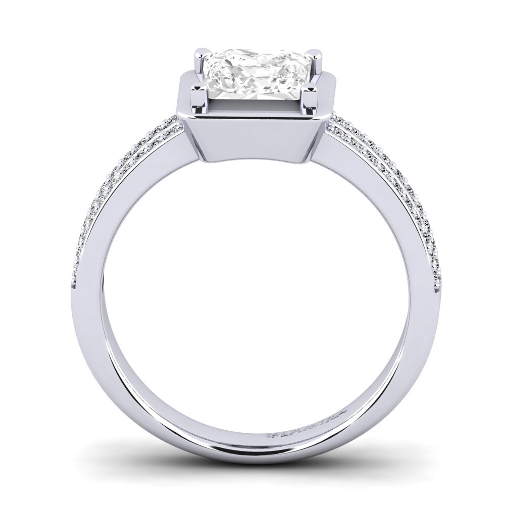 White Silver White Topaz Engagement Ring Heloisa