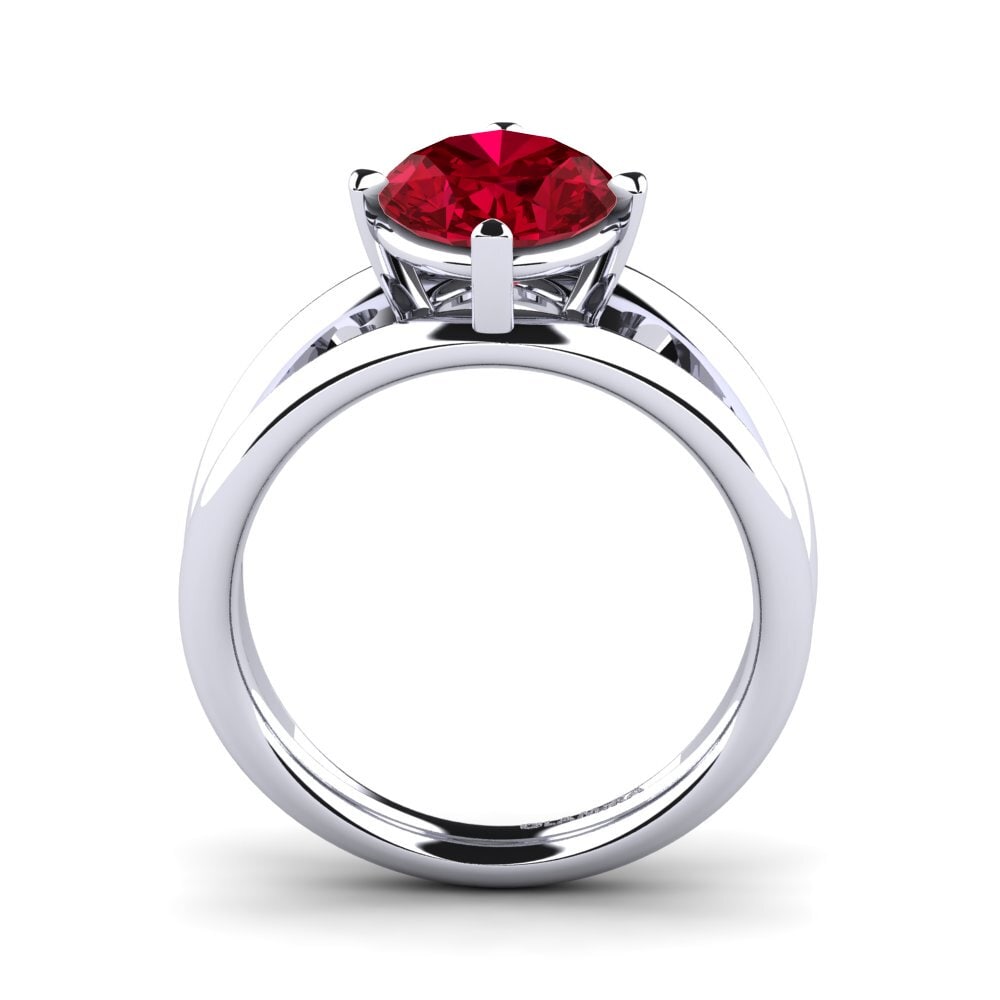 Red Zirconia Engagement Ring Helyena