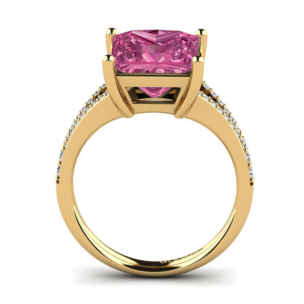 14k Oro Amarillo Turmalina rosa Anillo Hendrika