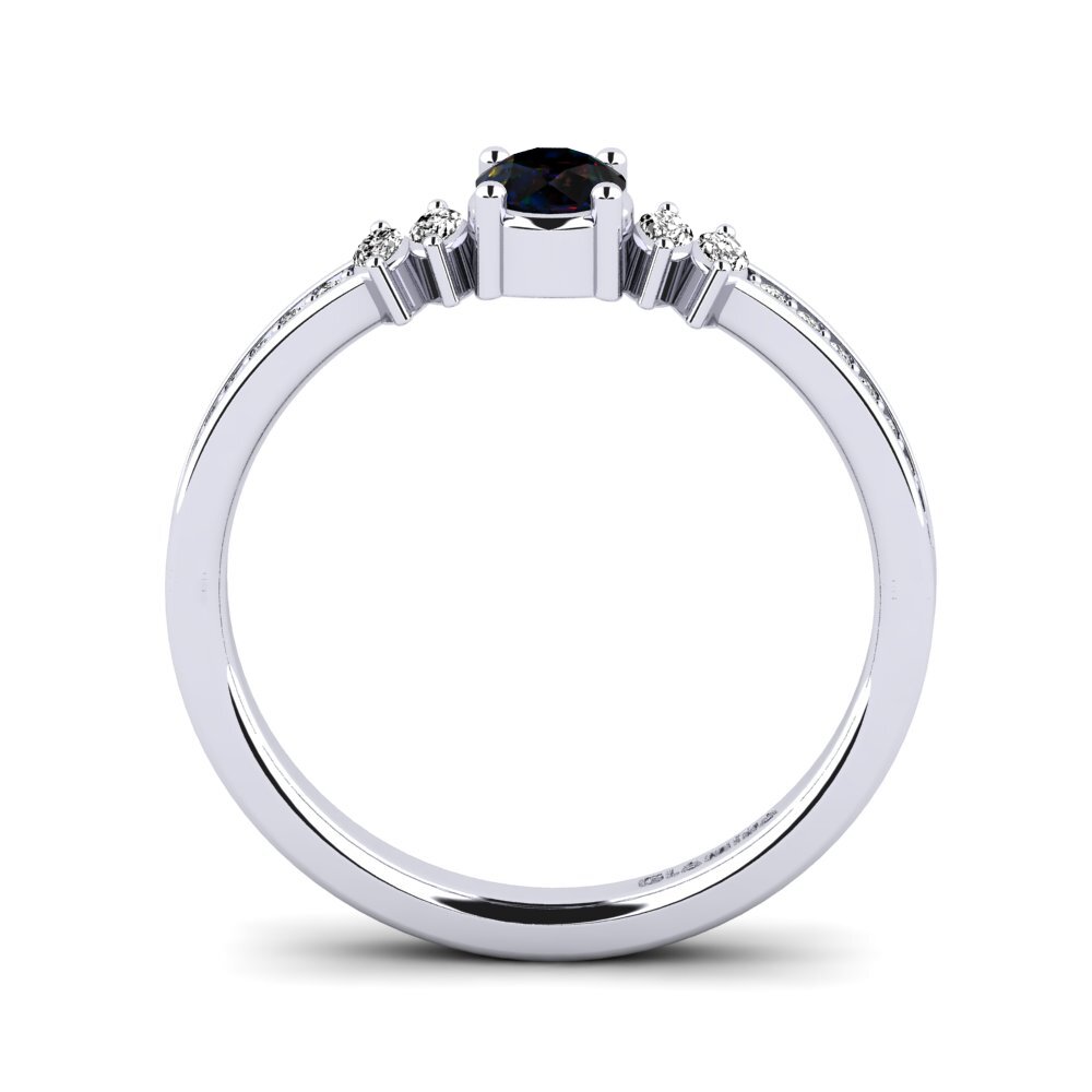 Black Opal Engagement Ring Hepsy