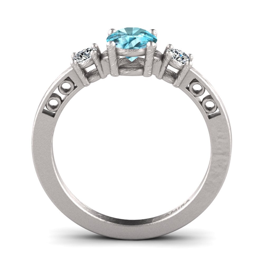 Round Blue Zircon Women's Ring Hergy