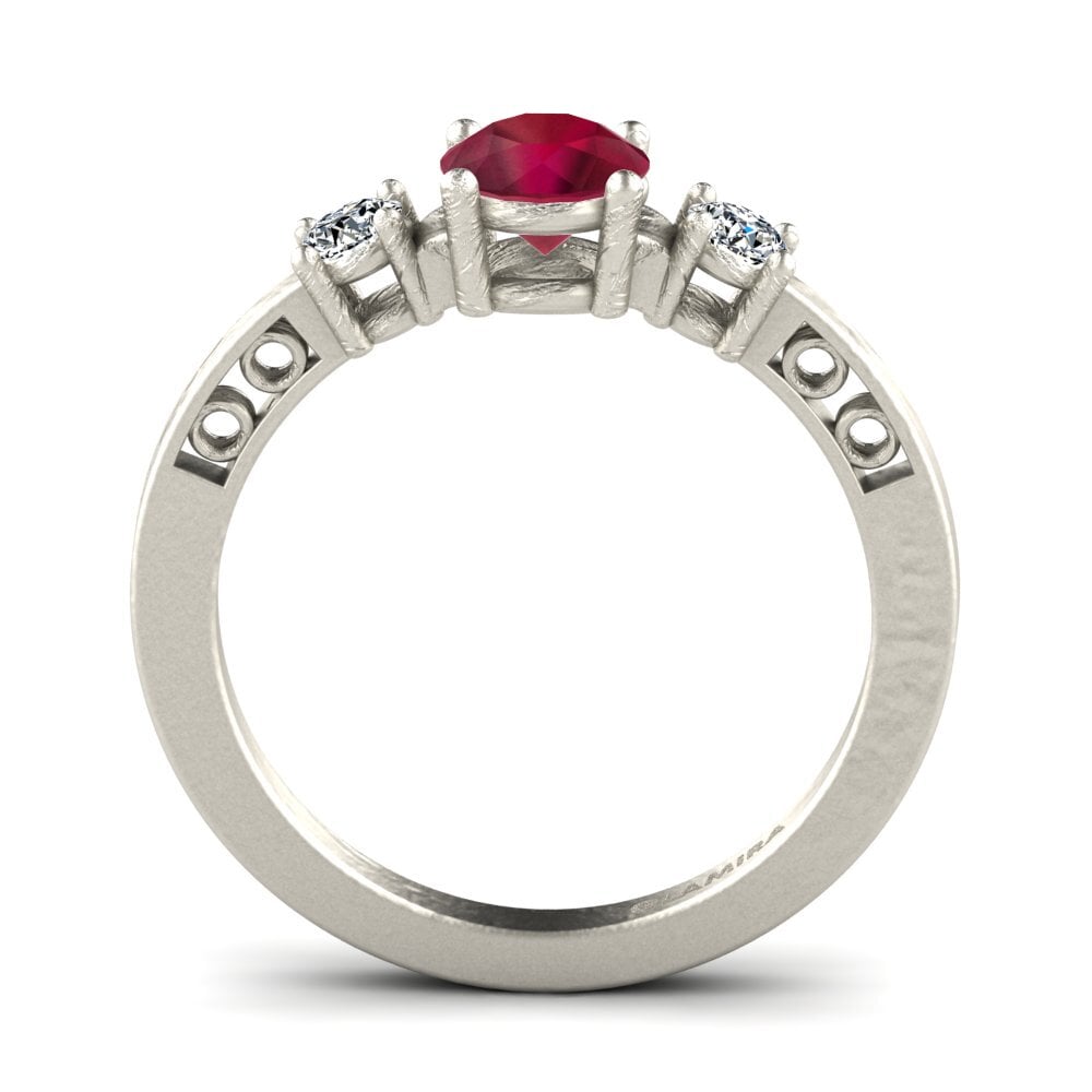 9ct White Gold Ruby Women's Ring Hergy