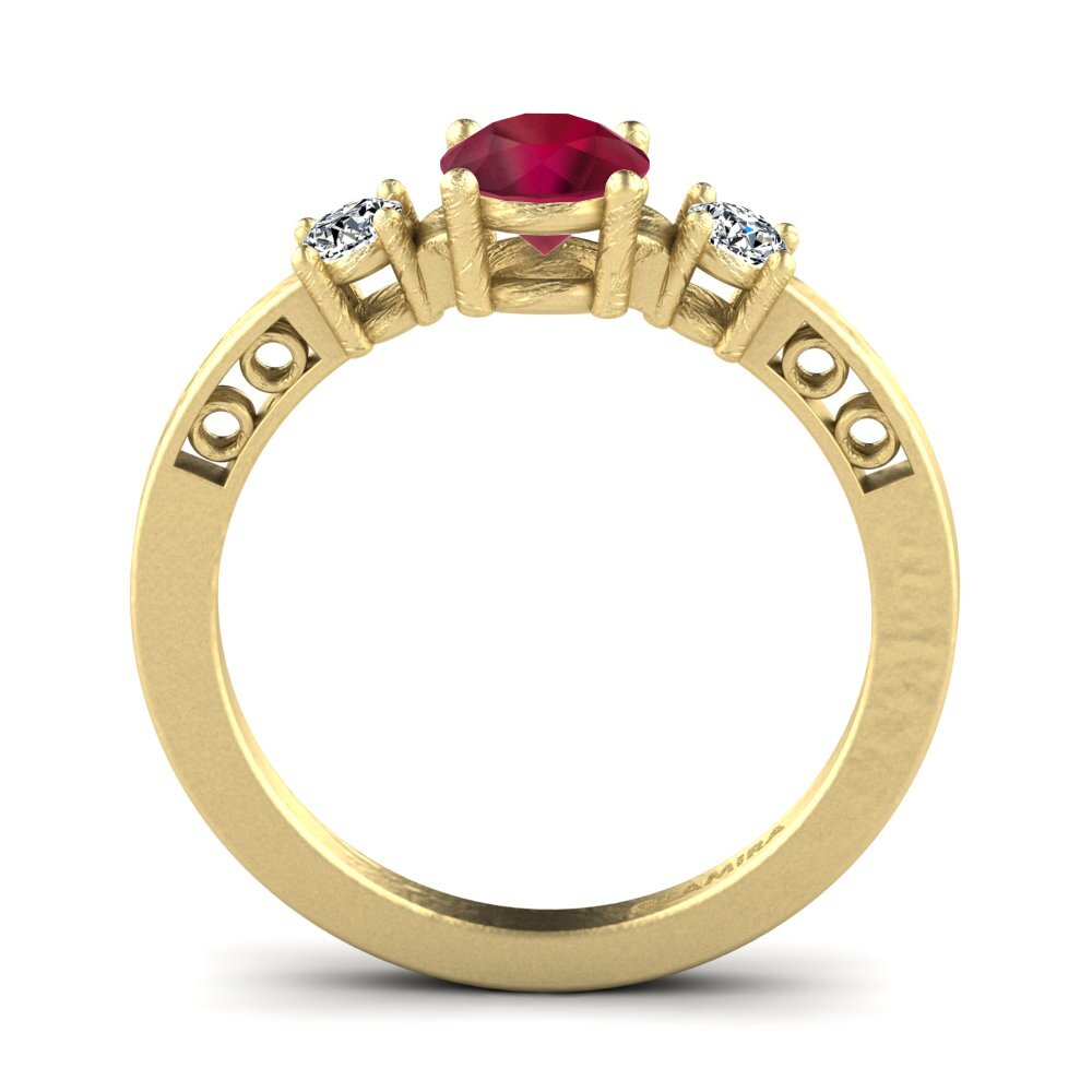14ct Yellow Gold Ruby Women's Ring Hergy