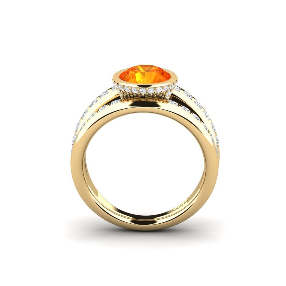 Zafiro Naranja Anillo de compromiso Herkuq