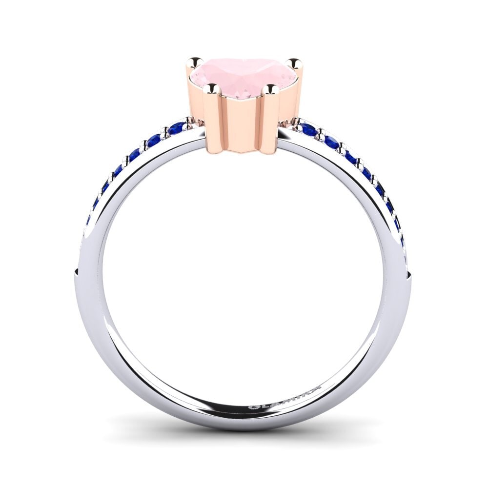 14ct White / Rose Gold Rose Quartz Engagement Ring Herlane