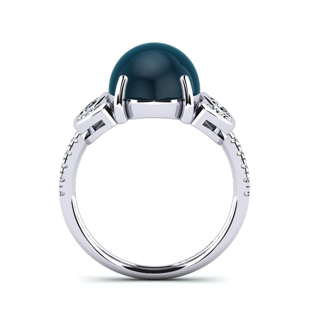 Cabochon London Blue Topaz Ring Hertha