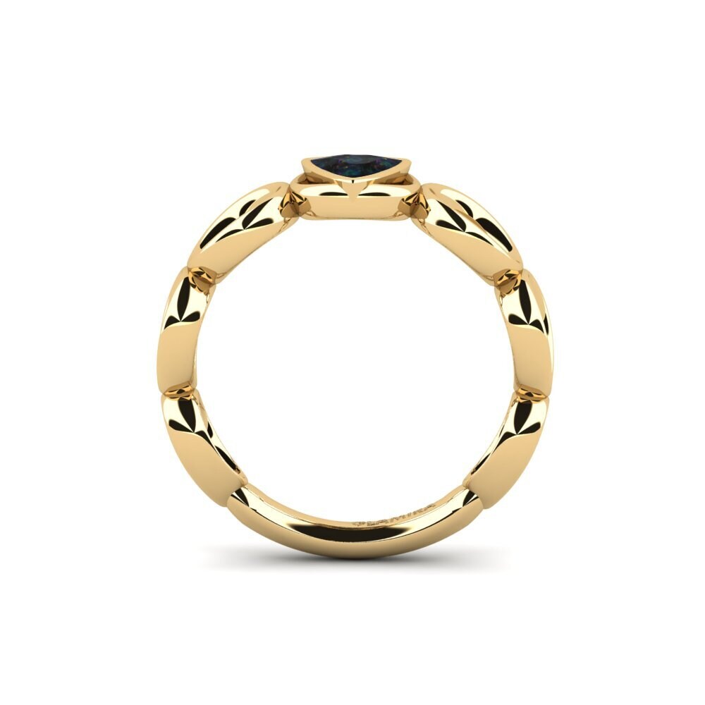 Trillion Black Opal Engagement Ring Heryuwek