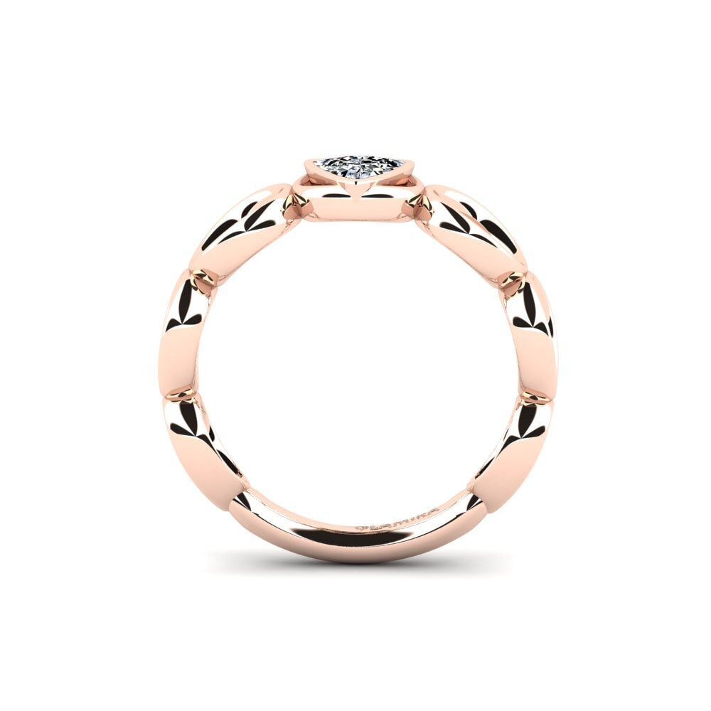 14ct Rose Gold Trillion Engagement Ring Heryuwek