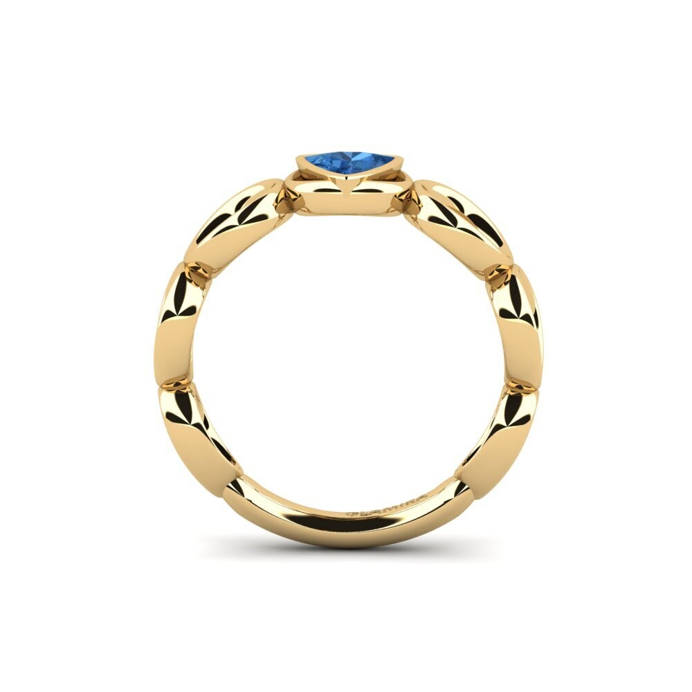 Trillion Dark Blue Zirconia Engagement Ring Heryuwek