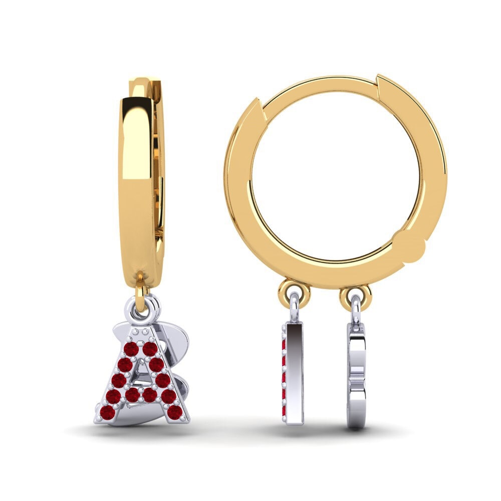 Red Zirconia Women's Earring Hiroko